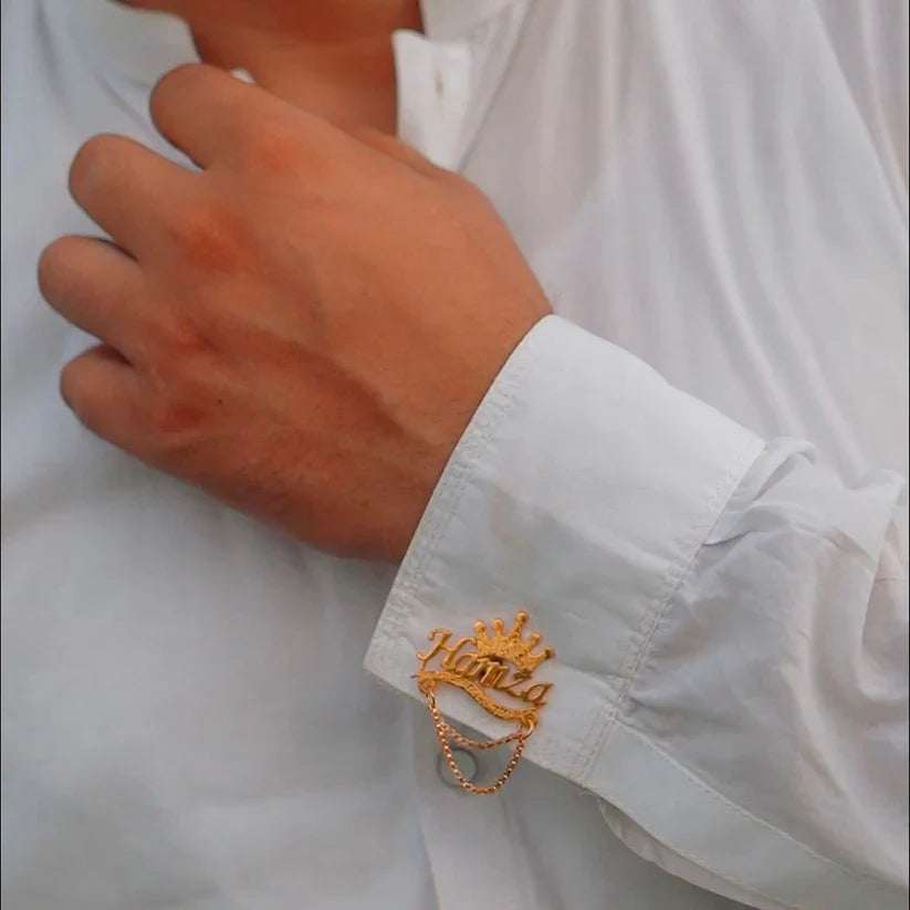 Customize Name Cufflinks with Chain