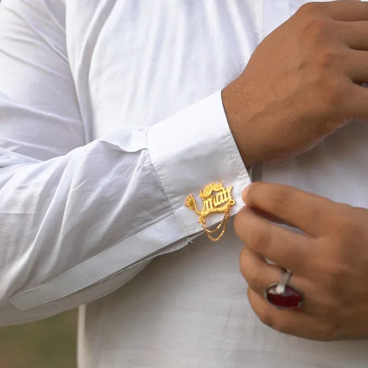 Customize Name Cufflinks with Chain