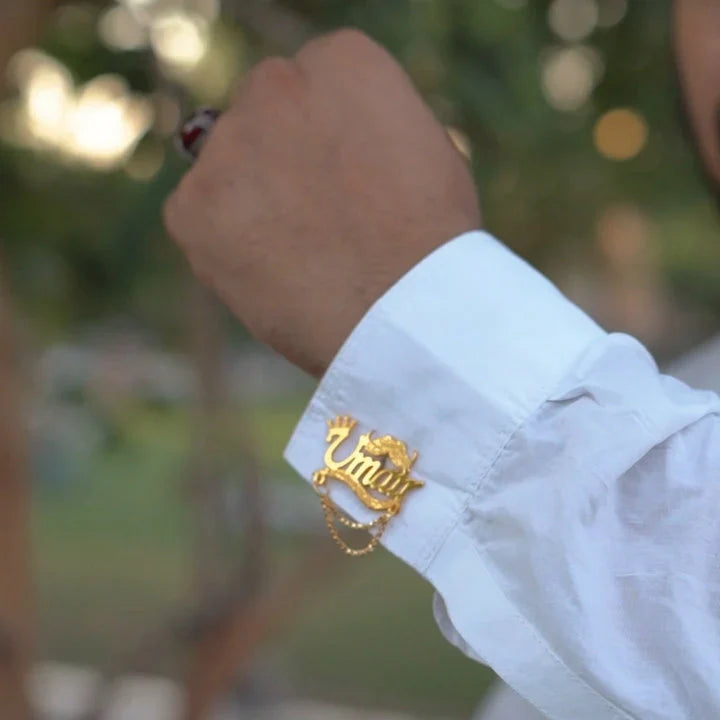 Customize Name Cufflinks with Chain