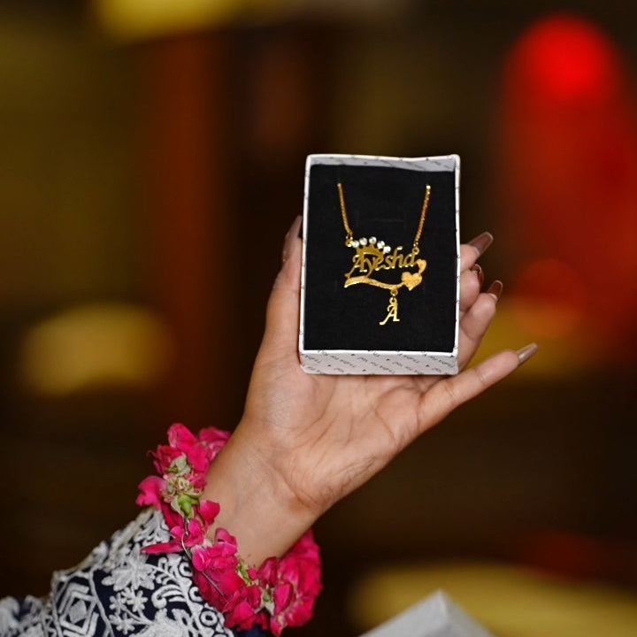 Crown And Heart  Necklace