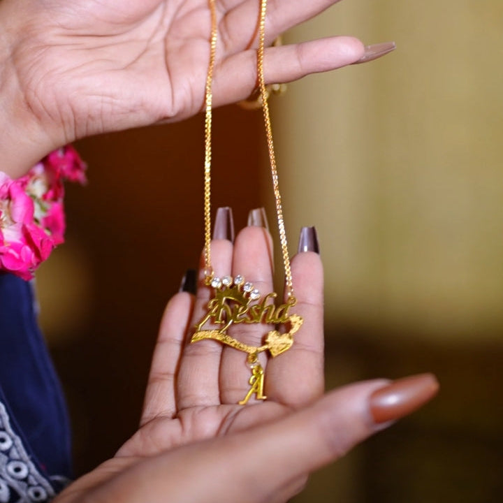 Crown And Heart  Necklace