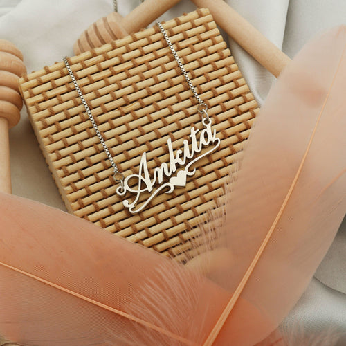 Bottom Heart Style Name Necklace